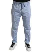 Dolce & Gabbana Light Blue Cotton Stretch Jogger Pants -   -  Dolce & Gabbana.